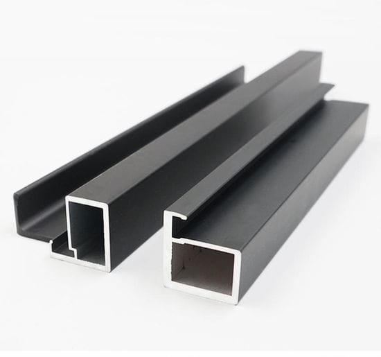 Matte black aluminium extrusion profiles
