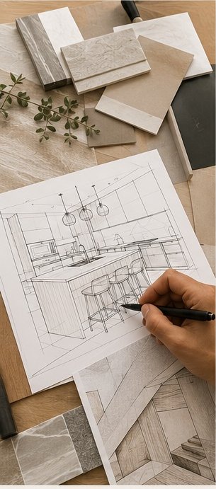 Concept — mood boards and material samples